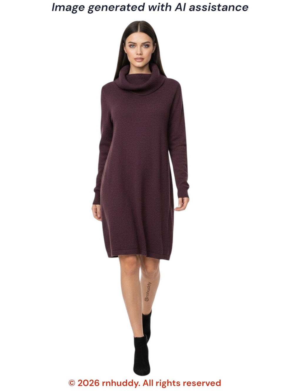 Ann Taylor XS burgundy 30% wool cowl neck sweater dress